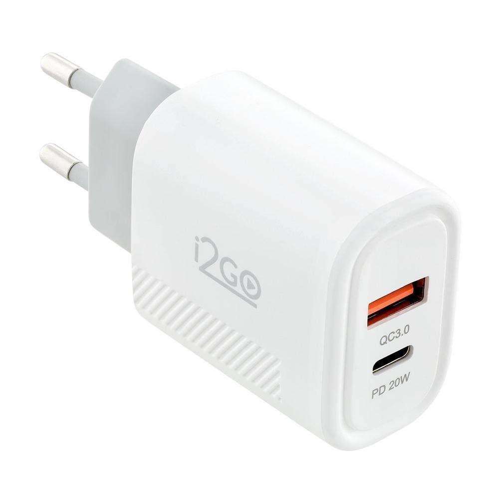Carregador De Parede Turbo i2GO 1 USB-C 20w + 1 USB-A 18w em Oferta na Shopee