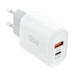 Carregador De Parede Turbo i2GO 1 USB-C 20w + 1 USB-A 18w Power Delivery