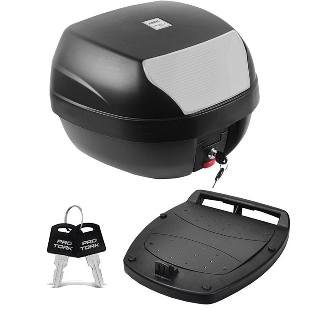Baú Bauleto para Motos 28 Litros Smart Box Com Refletor Traseiro e Lente Cristal BP-03CL - Pro tork