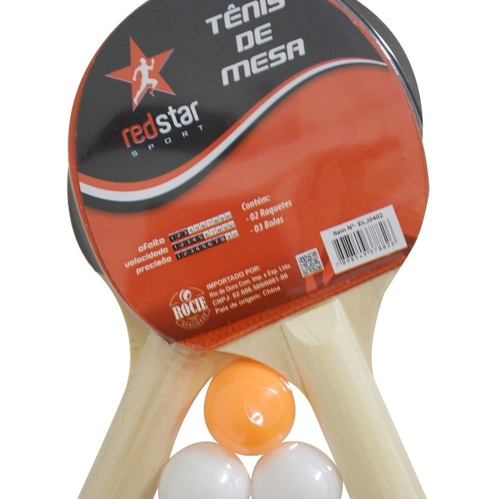 KIT 2 RAQUETE PING PONG TENIS DE MESA 3 BOLAS SUPORTE DE REDE