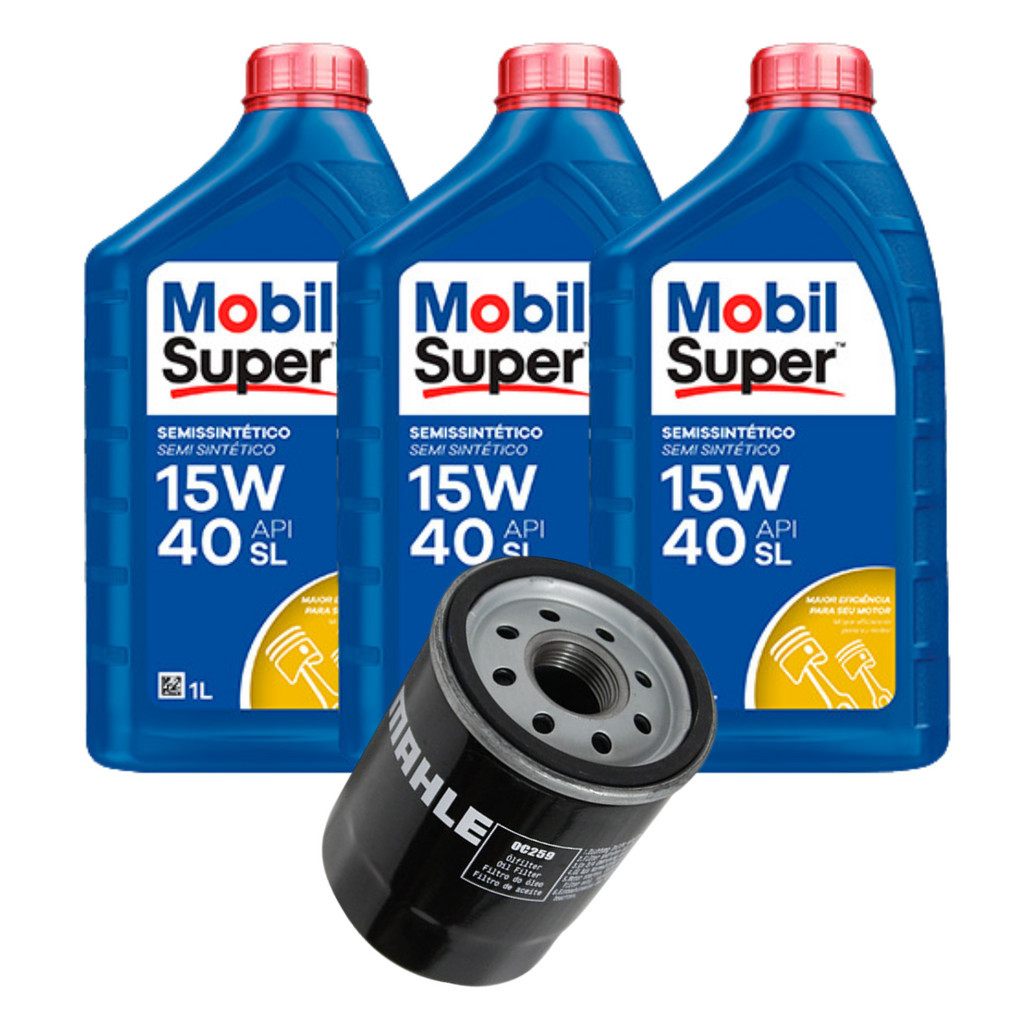 Kit Troca Oleo 15w40 Semi Sintético Mobil Motor Fiat Fire 1.0 1.4 8v Uno Palio Strada Siena Doblo Fiorino Punto em Oferta na Shopee