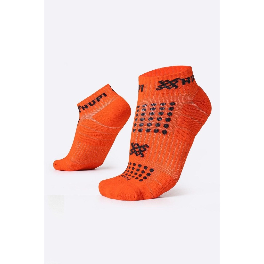 Meia Curta para Corrida HUPI Running Pro Laranja Neon