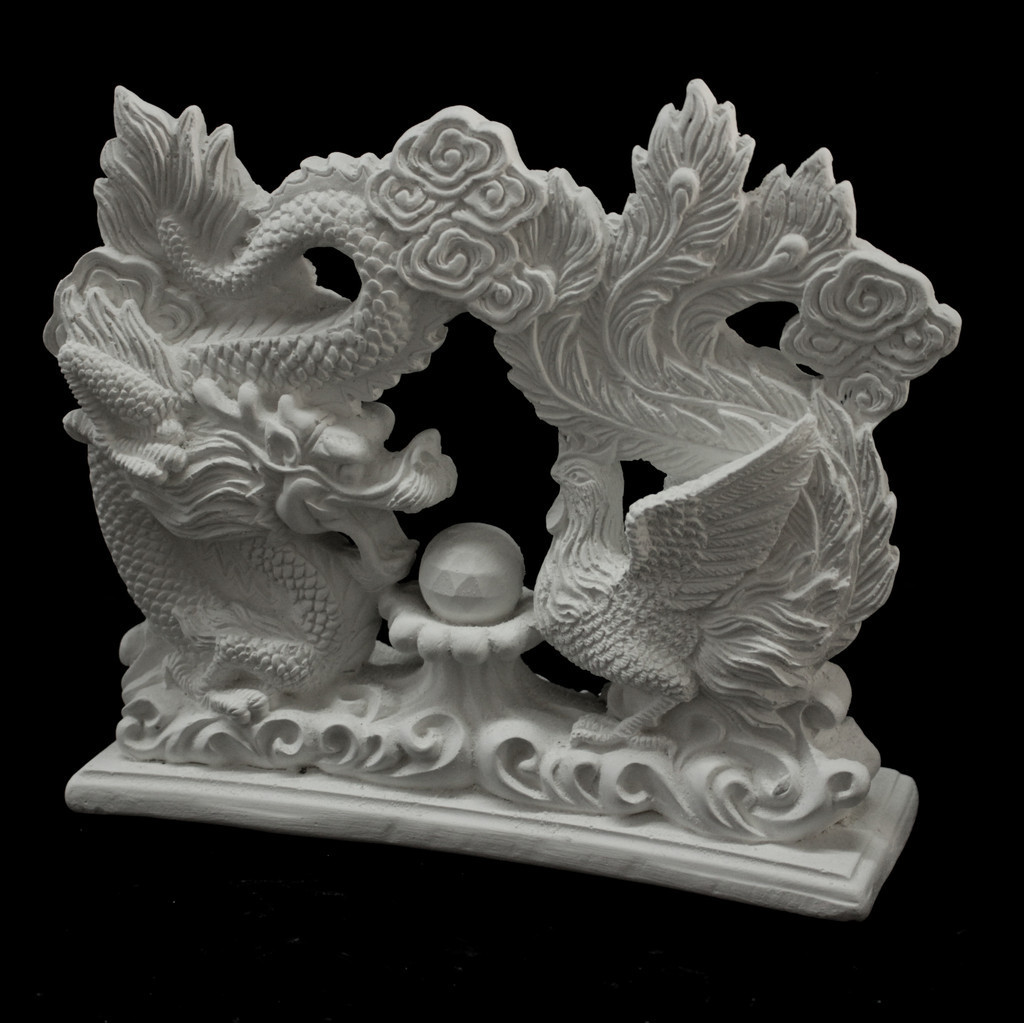 Imagem Dragão e Fênix - 20x24x07cm em Gesso para Pintar Grande