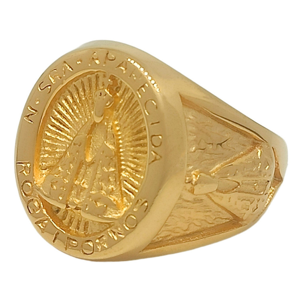 Anel Dedeira Nossa Senhora De Aparecida Banhado + Pulseira — imagem 2 de 2
