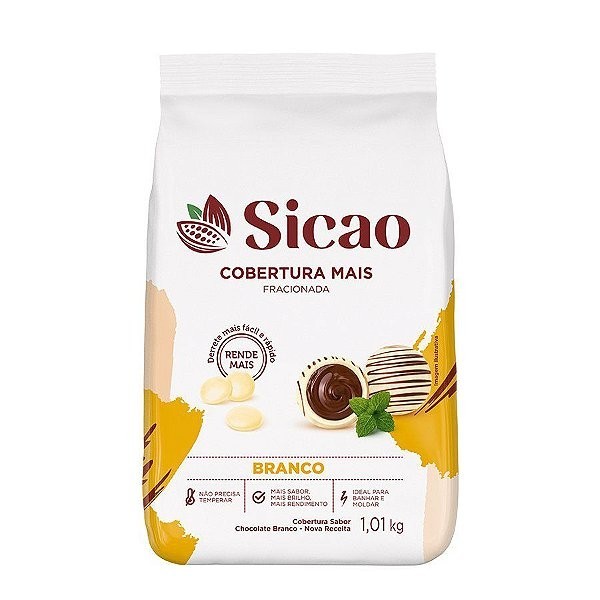 Cobertura Mais Branco  - Gotas -1,01 kg - 1 unidade - Sicao - Rizzo