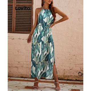 Lovito Vestido Boho Tropical Com Cadarço Para Mulheres LSE01067