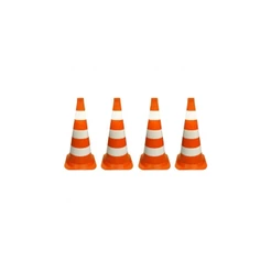 Kit Com 4 Cone De Sinalização - Altura De 50cm - Branco / Laranja