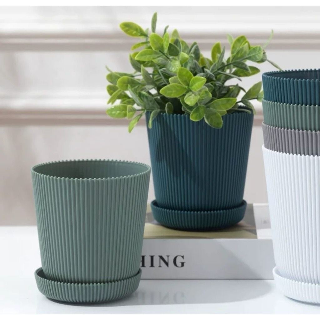 1/3/5 pcs Vaso de flor Cachepô  Decorativo com bandeja Plastico