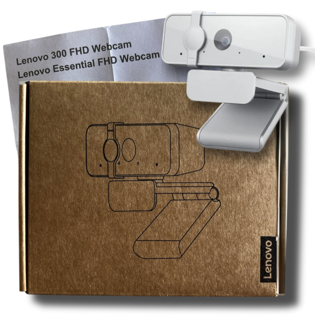 Webcam Lenovo Hd 1080p Cinza com 2 Microfones Home Office