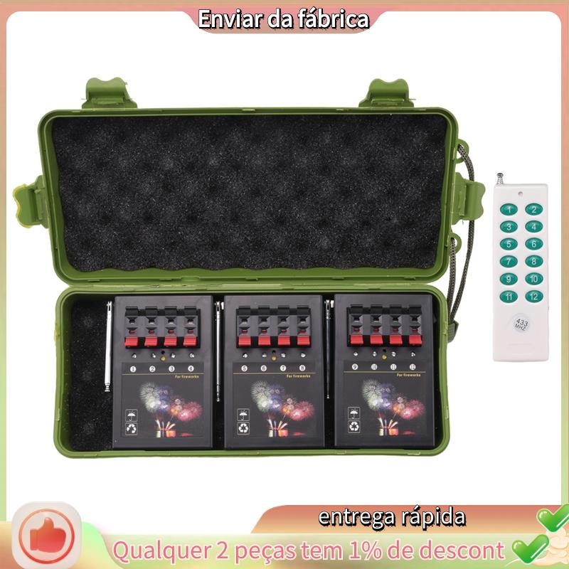 Máquina De Sistema De Disparo 12 Canal Cue Piro Frio Pirotécnico Display Fusível Cracker Fogos De Artifício Bolo Escudo