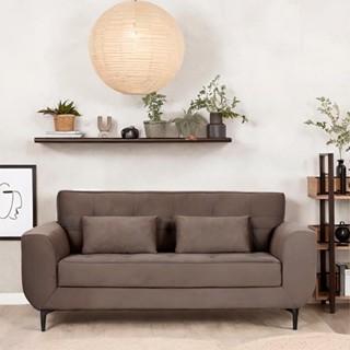 Sofá 3 Lugares Piacenza Suede Marrom 202 cm em Oferta na Shopee