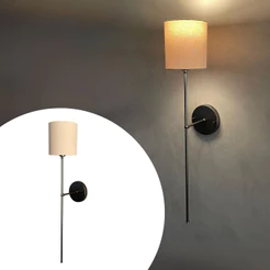 Arandela luminaria de Parede Clássica com Cúpula tecido algodão Ref 83 Sala Banheiro Quarto Escritório cabeceira de cama