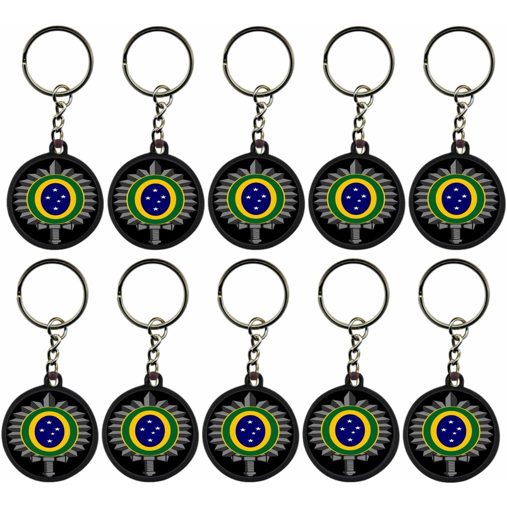 Kit 10 Chaveiros Exército Brasileiro Mimo Brinde Revenda