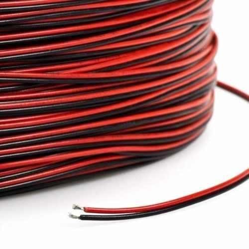 20 Metros Cabo Flat 2 Vias 22awg - Preto E Vermelho