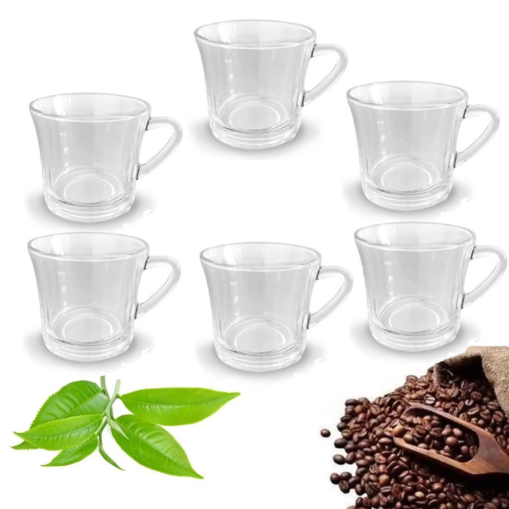Kit 6 Copos Xícaras Vidro 160ml Utilidades Domésticas