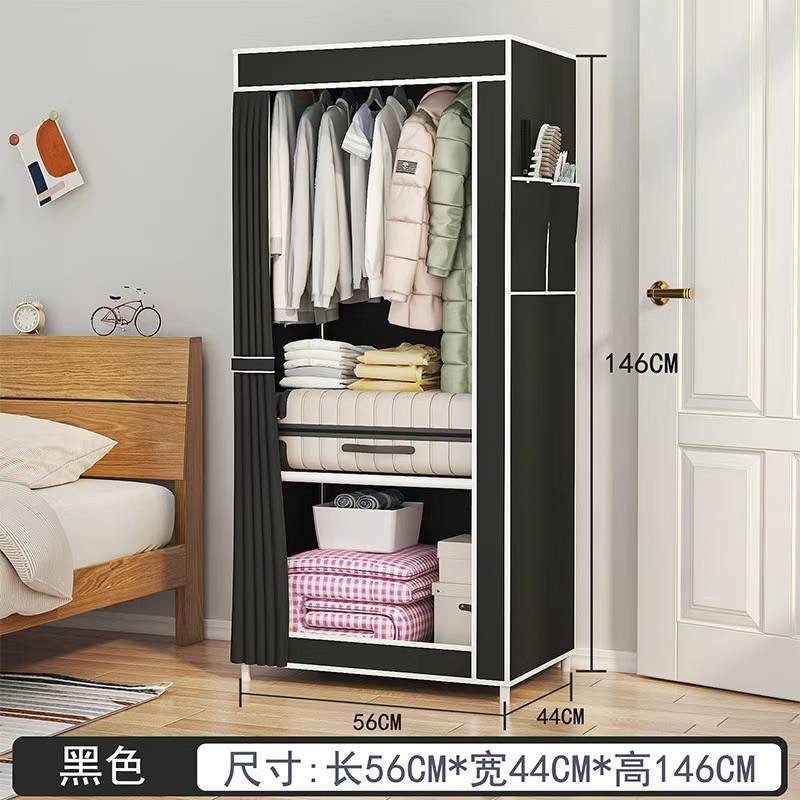 Guarda Roupa Dobrável Armário Organizador Portátil Multiuso Roupeiro Cabideiro 146X56X44 em Oferta na Shopee