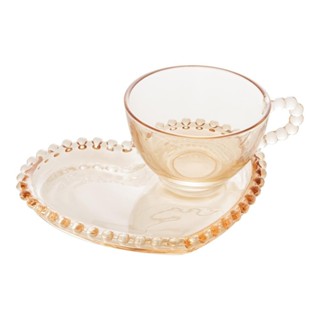 Xícara de Chá Wolff Pearl de Cristal Âmbar 180ml
