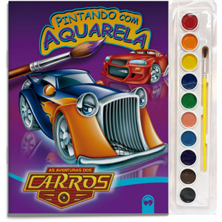 AS AVENTURAS DOS CARROS PINTANDO COM AQUARELA em Oferta na Shopee