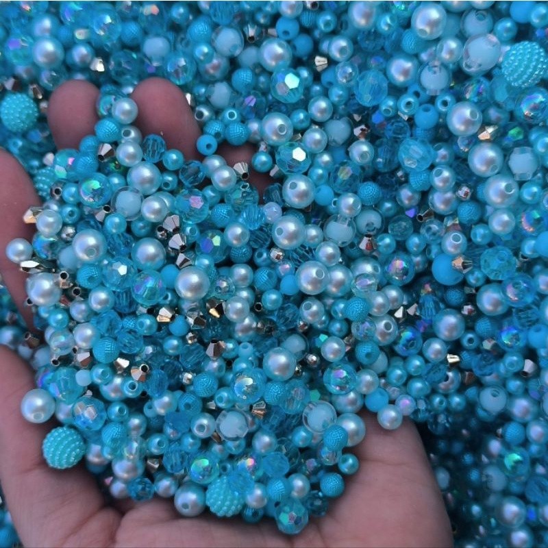 Blend Mix Pérolas Bolinhas Miçangas AZUL Tamanhos e formas VARIADOS DIY Artesanato em Oferta na Shopee