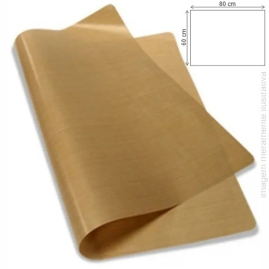 FOLHA FITA DE TEFLON SEM ADESIVO PARA PRENSA TÉRMICA - 60 X 80 CM X 0,13 MM