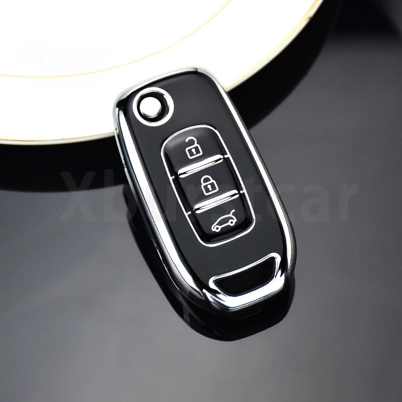 Porta-Chaves Shell Fob Para Renault Kwid 2023 Kadjar Captur Megane Sandero Passagem Logan Clio 5 2022 Arkana TPU Capa