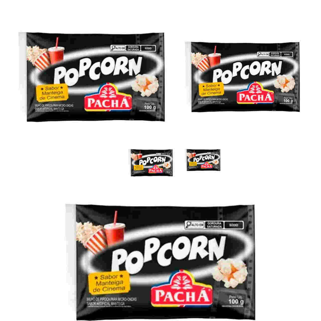 Pipoca microondas Manteiga de Cinema cineminha Pachá kit 5un
