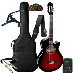 Kit Violão Giannini Elétrico Mini Jumbo Gnf1d Ceq Nylon + Acessórios