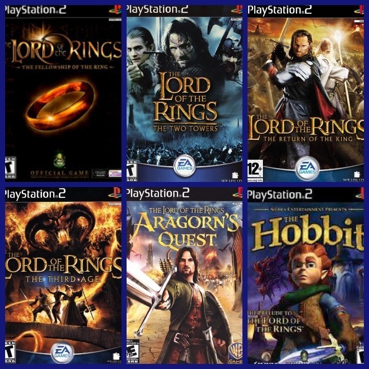 O Senhor Dos Anéis 5 Jogos + O Hobbit - Ps2