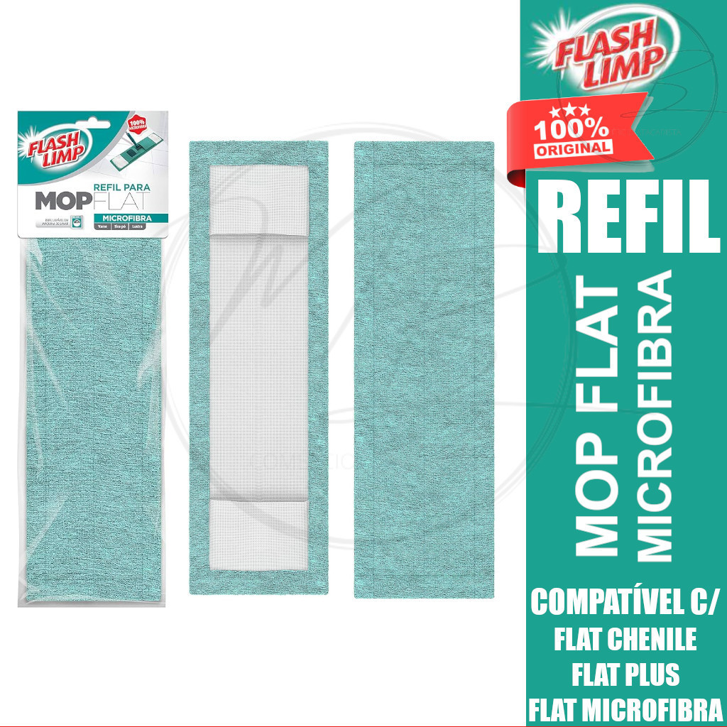 Refil Para Mop Flat Microfibra Lavável - Flash Limp