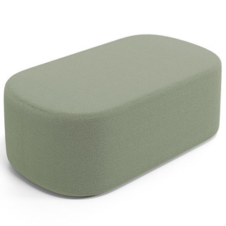Puff Decorativo Orgânico Para Living Quarto 100cm Doha W01 Bouclê Oliva - Lyam Decor em Oferta na Shopee