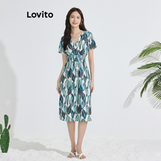 Lovito Vestido Boho Floral Plissado Com Flores Para Mulheres L77ED330