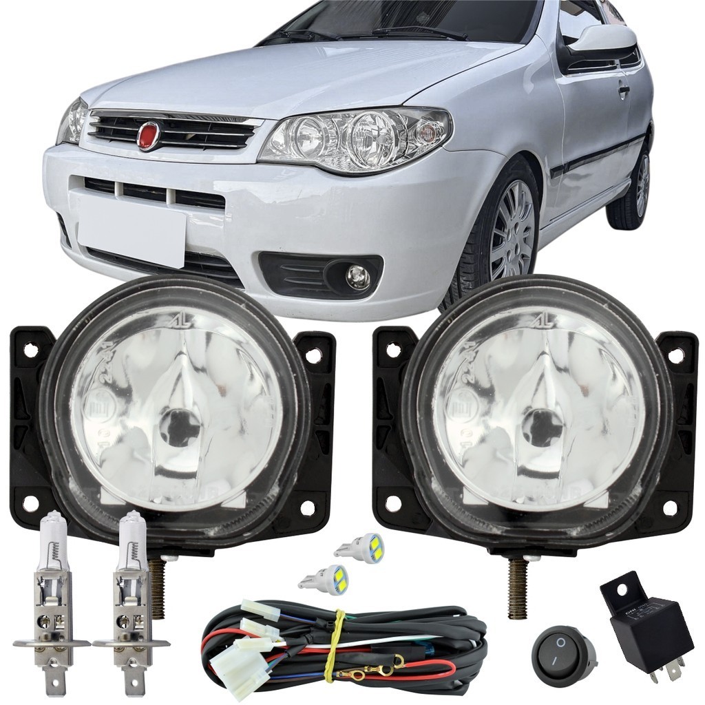 Kit Farol Milha com Chicote Fiat Palio Siena Strada G3 2004 05 06 07 à 15 2016 em Oferta na Shopee