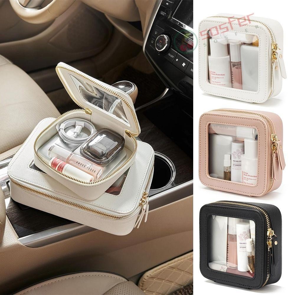 SOSFER Makeup Saco , Transparente Com Zipper Cosmetic Bags , Quadrado À Prova D'água Para ...