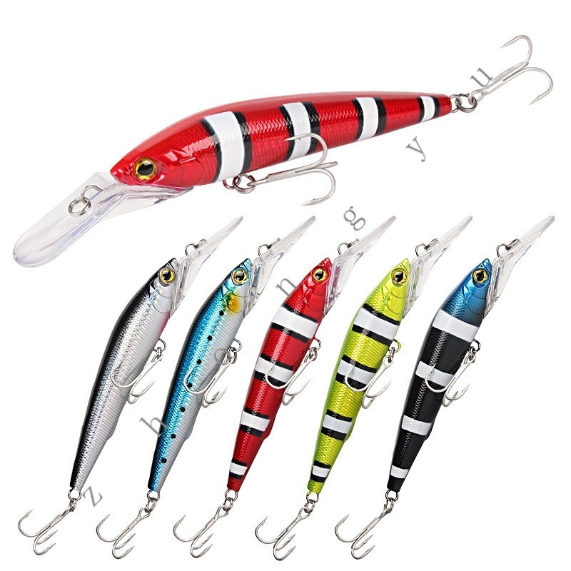 Isca Artificial Isca Longa Fundição Mergulho Profundo Tábua de Língua Longa Big Minnow 18.1cm42.5g com Três Anzóis + Simulação de Contas de Anel Falsas Isca em Oferta na Shopee