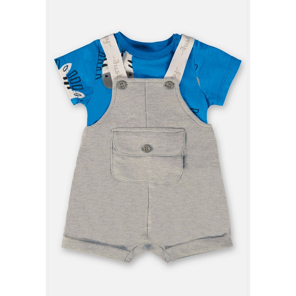 Conjunto para Bebê Menino Jardineira e Body Estampado Up Baby - Baby & Kids Fashion