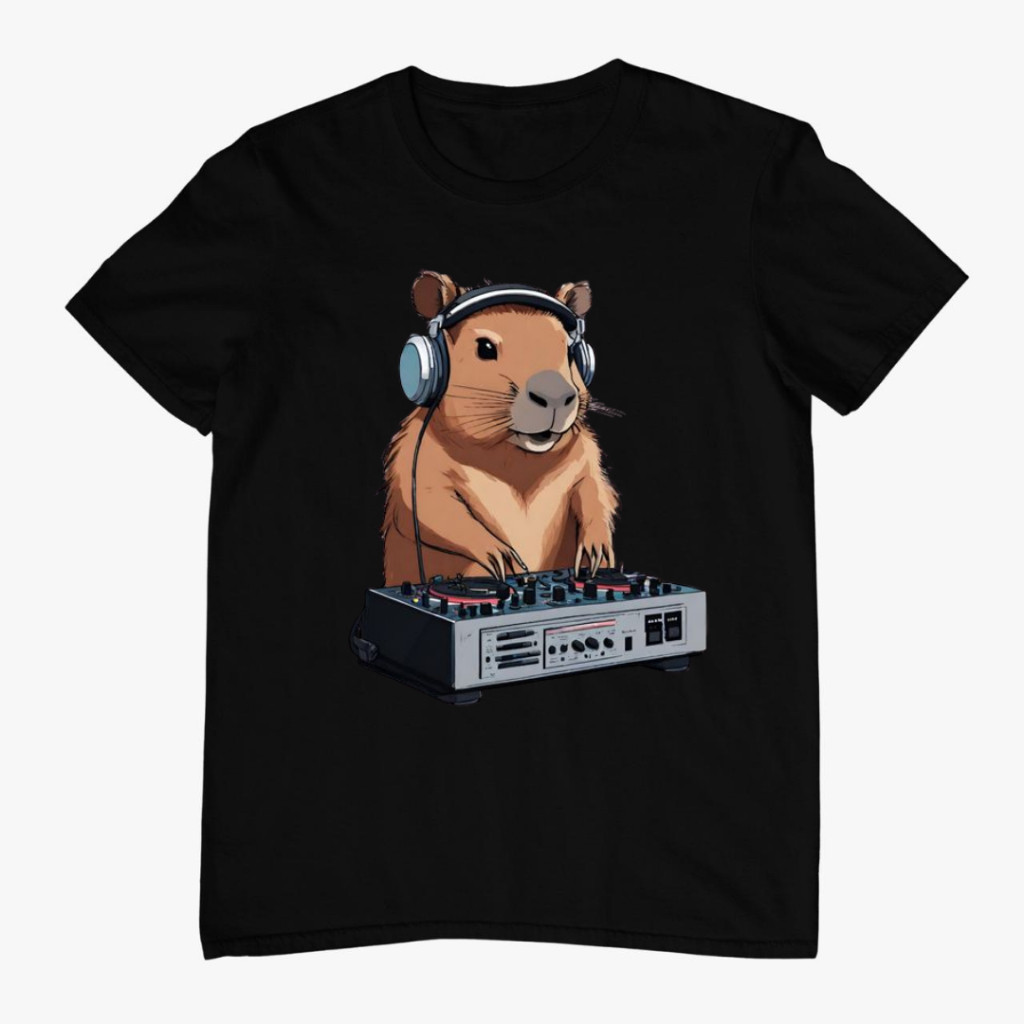 Camiseta Masculina Algodão Capivara DJ Manga Curta Promoção em Oferta na Shopee