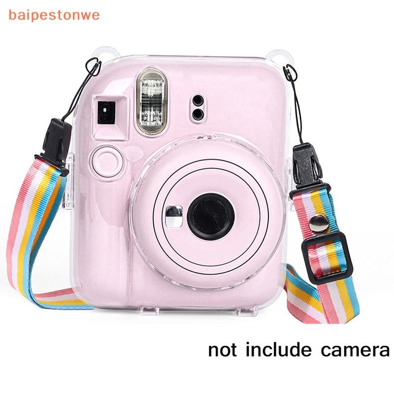 [baipestonwe] 1 Peça Capa De Câmera De Cristal Brilhante Para Instax 12 Bolsa Transparente Com Glitter E Alça