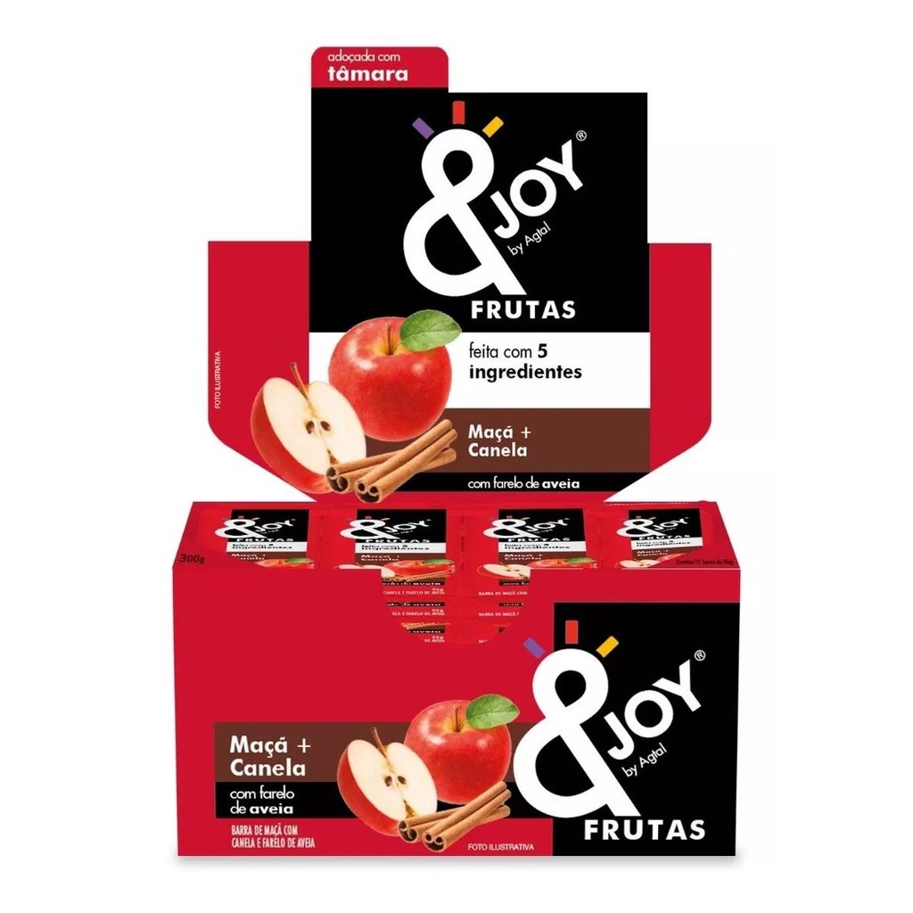 Barra Joy Frutas Maçã Com Canela Agtal Com 12 Unidades De 25g - Food & Beverages