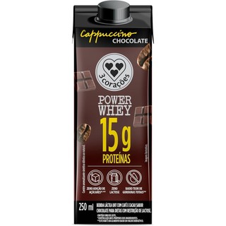 Bebida Lactea Power Whey 15g Cappuccino Chocolate 3 Corações 250ml em Oferta na Shopee