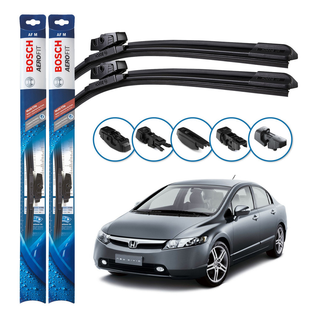Par de Palhetas Limpador Parabrisa Multiclip Original Bosch Honda Civic 2007 A 2011 em Oferta na Shopee