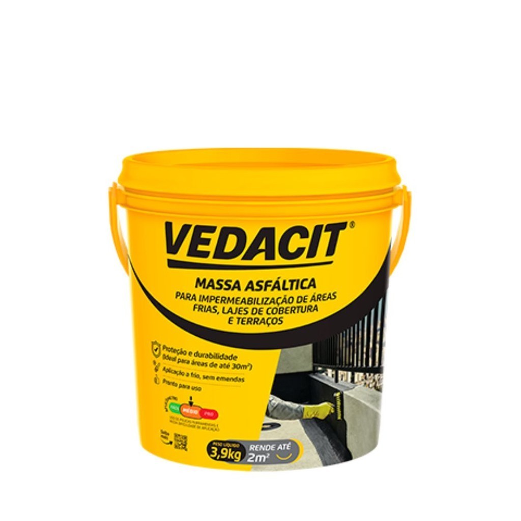 Massa Asfáltica Carbolástico Preto Vedacit 3,9kg
