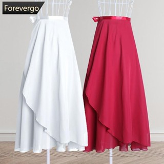 FOREVERGO Tie Saia De Ballet Longa De Dança Chiffon Tutu E5I6