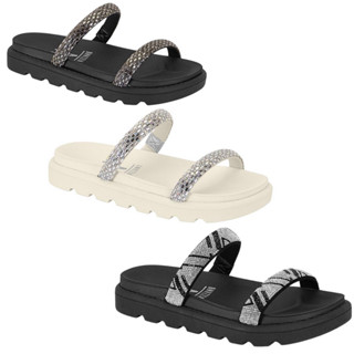 Sandália Feminina Vizzano Papete Cristal Strass Macia Flatform