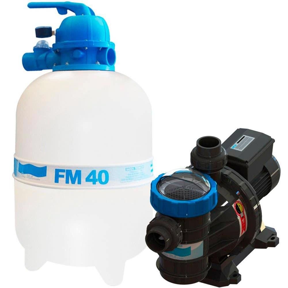 Bomba BMC-50 1/2Hp Com Filtro FM-40 Para Piscnia Monofásica FILTER