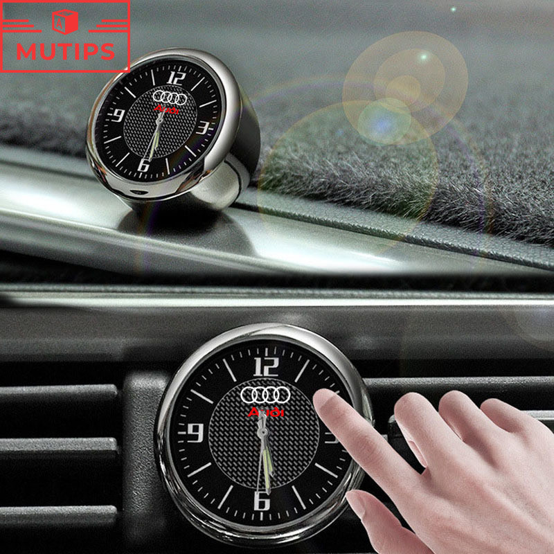 Relógio Audi Carro Mini Interior Luminoso De Quartzo Decoração Para A3 8l A1 Q5 TT mk2 A5 A4 B7 B8 B5 A6 C7 C6 Q7 Q3 Q2 E-tron