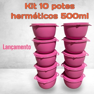 jogo com 10 potes herméticos 500 ml para Organização