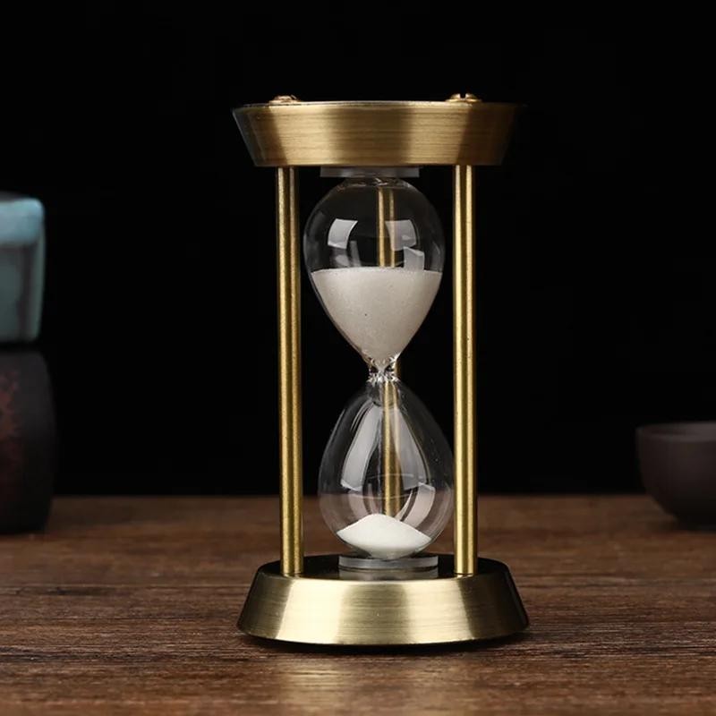3/5/10 Minutos Retro Metal Artesanato Ampulheta Pêndulo Escritório Em Casa Arranjo De Mesa Ornamento Areia Temporizador