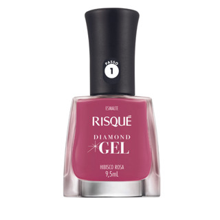 Esmalte Diamond Gel Hibisco Rosa Manicure Risque 9,5Ml