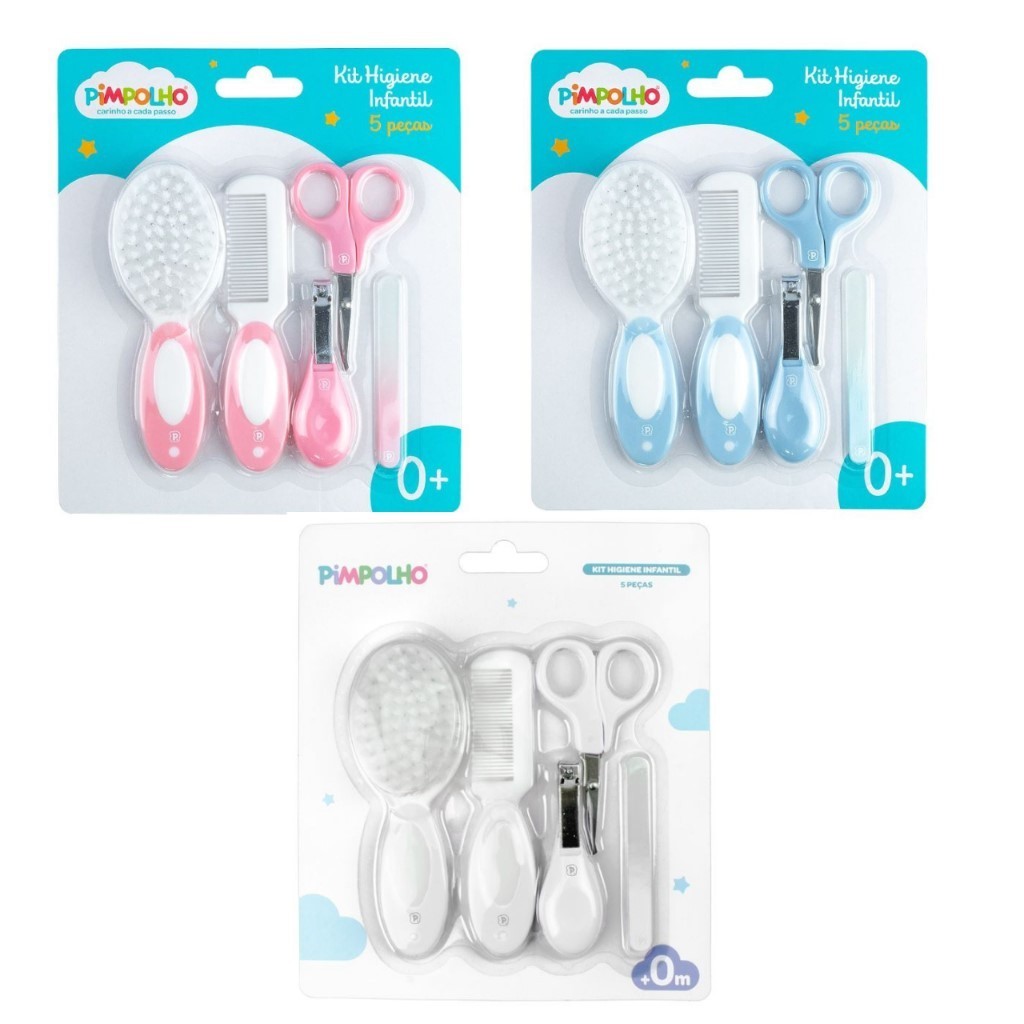 Kit Higiene de Bebê 5 Peças Para Cuidar do Bebê Pimpolho