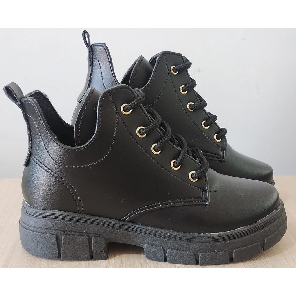 Bota coturno Tratorado Infantil Feminino blogueirinha Confortável Leve Estilo Casual 28 ao 34